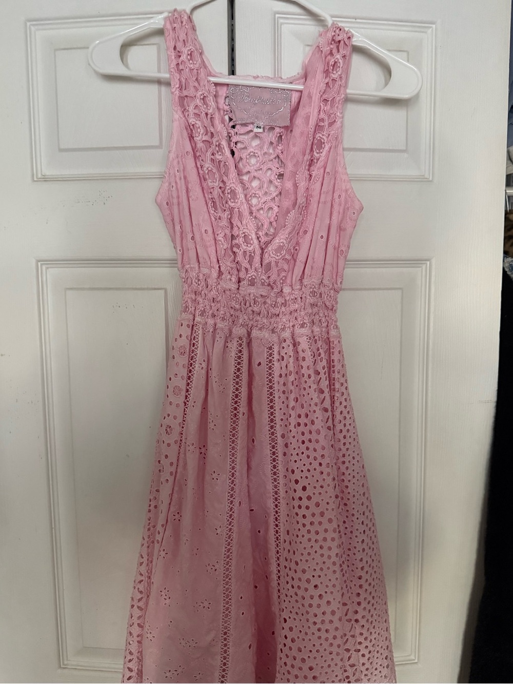 Temptation Positano Pink Eyelet Lace Sundress